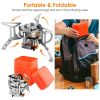 4000W Portable Camping Stove Foldable Powerful Gas Stove Backpacking Burner Collapsible Piezo Ignition with Carrying Case for Outdoor Hiking Cooking