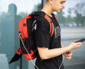 Solar power generation business backpack.  30L, 20W, 5V / 3A, 9V / 2A fast charging, 5000 mAh energy storage, YKK zipper, high-end waterproof, 210D po