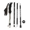 KORAMAN 1pair Carbon Fiber Collapsible Hiking Trekking Walking Pole Sticks; Lightweight Folding Quick-Lock System With Carrying Bags