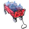 Folding Wagon Garden Shopping Beach Cart (Red)